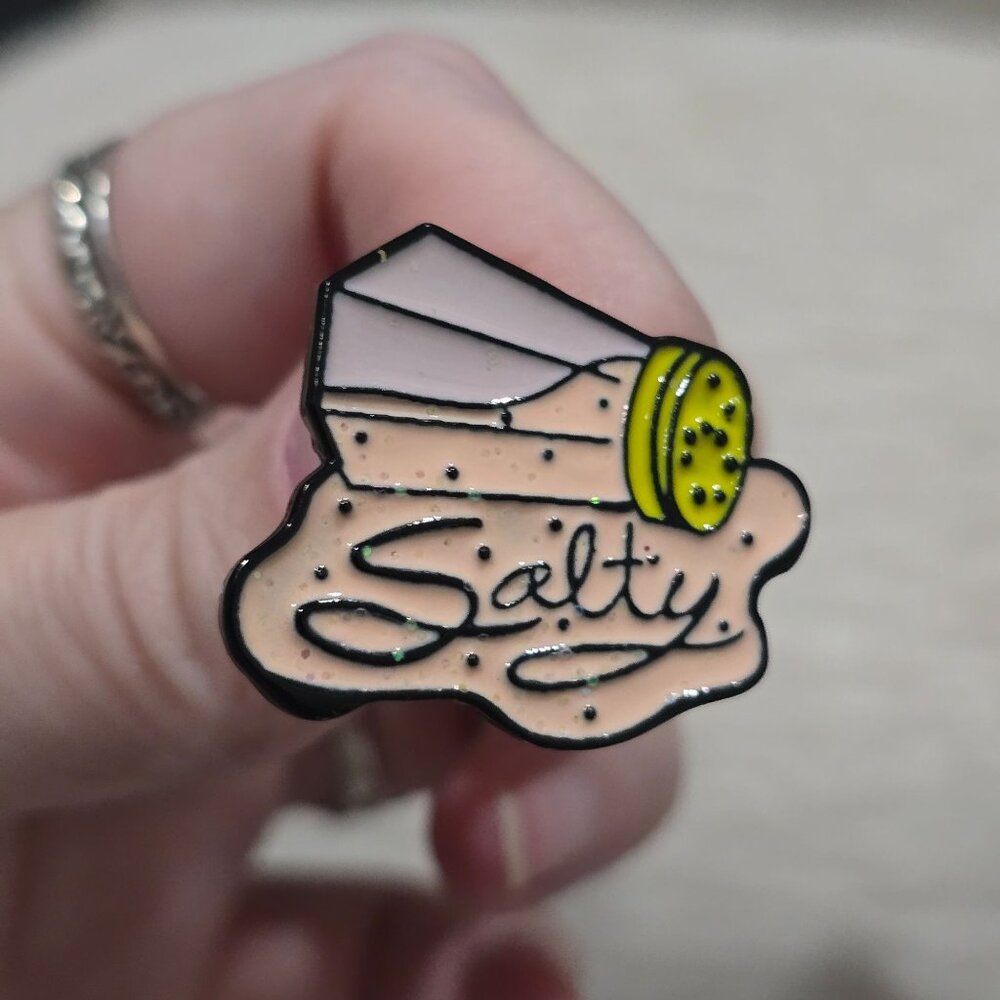 Salty Enamel Pin For Jackets & Bags